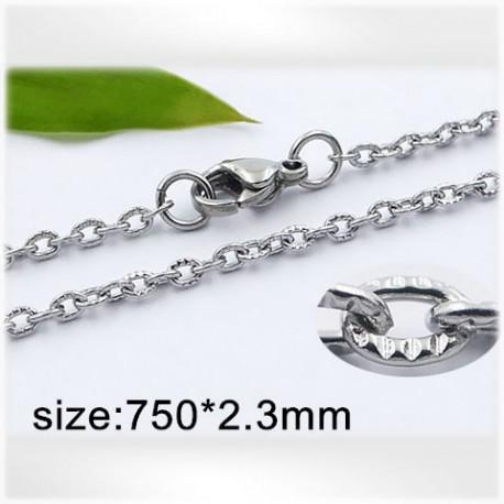 Ocelový náhrdelník - Hmotnost: 7.8 g, 750*2.3mm